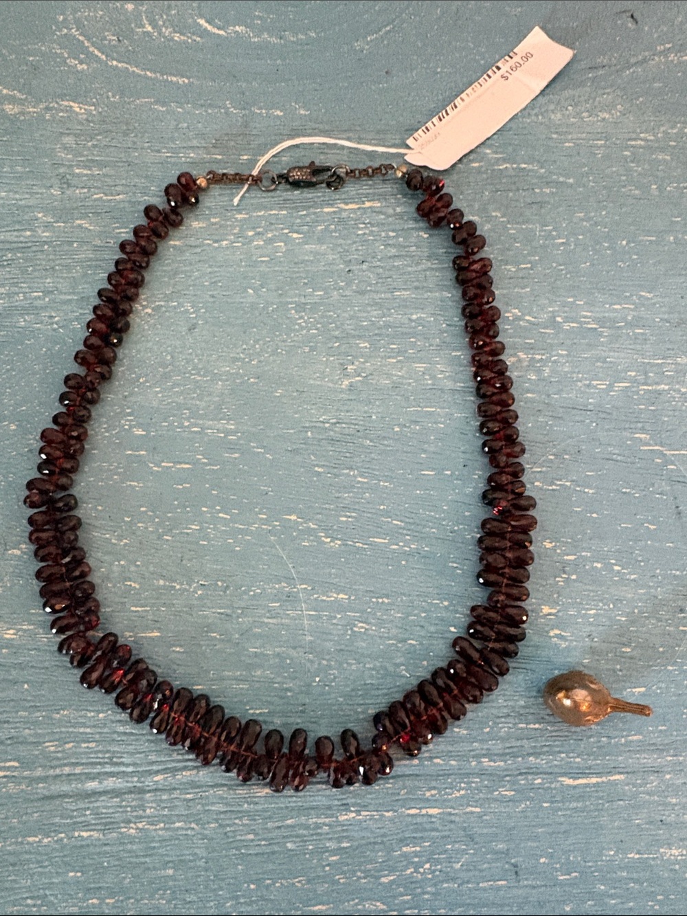 Genuine briolette garnet strand